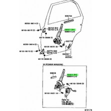 TŞT Toyota Corolla 1998-2002 Cam Krikosu Manuel Arka Sağ (Oem No: 69830-12290)