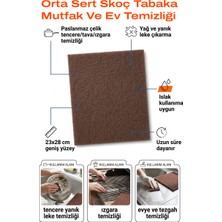 Azimli 23X28 cm Skoç Tabaka Orta Sert Keçe Temizlik Pedi Mutfak Tencere Izgara Yanık Yağ Temizleyici