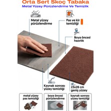 Azimli 23X28 cm Skoç Tabaka Orta Sert Aşındırıcı Keçe Metal Yüzey Pas Temizleme ve Pürüzlendirme Zımparası