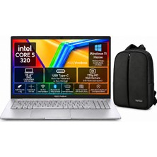 Asus Vivobook X1504MA-BQ784  Intel Core 5 320  16GB Ram  1tb SSD  15.6''  Windows 11 Home  Laptop Gümüş + Snertech Çanta