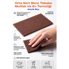 Azimli 14X23 cm Skoç Tabaka Orta Sert Keçe Mutfak Tencere Tava Izgara Yanık Yağ Temizleme Pedi