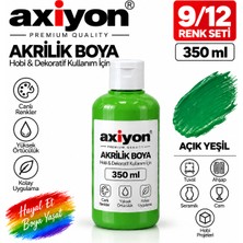 Axiyon Art Akrilik Boya 350 ml Açık Yeşil – Su Bazlı Hobi ve Dekoratif Boya