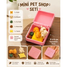 Rain Craft 3D 3D Mini Pet Shop Seti – Kedi Köpek Figürlü Mama ve Su Kaplı Kutulu Sevimli Mini Hayvan Seti
