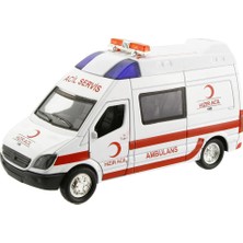 Birlik Oyuncak Işıklı Metal Çekbırak Ambulans Oyuncak Araç Modeli ile Eğlenceli Oyun
