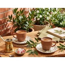 Linens Shara Seramik 2'li 110 ml Kahve Fincan Seti Kiremit