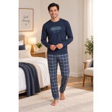 Wordex Falkom 5804 Interlok Kışlık Kalın Kumaşlı Ekose Pijamalı Erkek Ev Pijama Takımı