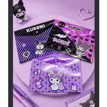 Cg Kids Kuromi Desenli Çıtçıtlı Okul Dosya - Mor Siyah Karışık