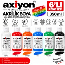 Axiyon Art Akrilik Boya 350 ml 6’lı Set – Su Bazlı Hobi ve Dekoratif Boya