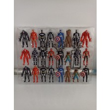 Smilechild 24 Lü Süper Kahraman Seti Örümcek Adam Hulk Kara Panter Venom Batman Demir Adam 9- 10 Cm.