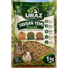 Kemirgen Lüks Karışım (Yonca Peleti-Tavşan Pelet Yem-Arpa Flake) 1 kg