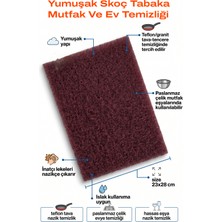 Azimli 23X28 cm Skoç Tabaka Yumuşak Keçe Ped Teflon Granit Tava Çelik Tencere Nazik Temizleyici