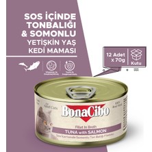 Bonacibo Somonlu Ton Balığı Fileto Kedi Yaş Maması  70 G x 12 Adet