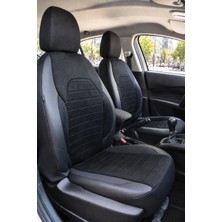 Mk Express Fiat Siena Uyumlu Mask Deri Detaylı Oto Koltuk Kılıfı Siyah Renk