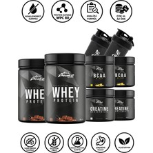 Peak 2 Fitness Paketi 3: 2 Adet Whey Protein (2X500G) + 2 Adet Kreatin Monohidrat (2X300G) + 2 Adet Bcaa 4:1:1 (2X300G) + 2 Adet Shaker Ikili Profesyonel Set