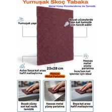 Azimli 23X28 cm Skoç Tabaka Yumuşak Aşındırıcı Keçe Metal Parlatma ve Boya Kat Arası Matlaştırma Pedi