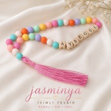 Jasminya Isme Özel  Püsküllü Renkli Boncuklu 33 Lü Çocuk Tesbihi