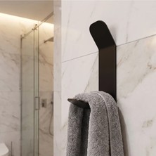 Bert 3’lü Kendinden Yapışkanlı Siyah Metal Havlu Askısı Banyo Duvar Askılığı Delmeden Montaj