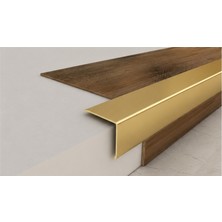 İnan Yapı Gold Altın Rengi Metal Merdiven Basamak Profili Çıtası Köşebent Pahlı Bitim Profili 2,5 Cm*2,5 CM*1,35M