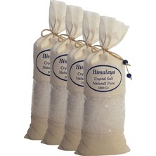 Zencefil Organik Himalaya Tuzu 4 Kg. Bez Torbada (1KG.X4AD.) Iri Taneli Beyaz Renk Himalaya Orijinal Tuz