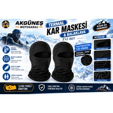 Akgüneş Motogaraj Termal Kar Maskesi Balaklava 2'li Set – Motosiklet Kışlık Soğuk Hava Koruyucu Başlık