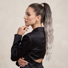 Gesa Lastik Tokalı At Kuyruğu Su Dalgalı / Koyu Kumral / Gümüş Platin Ombre