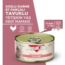 Bonacibo Gurme Et Parçalı Tavuklu Kedi Yaş Maması  85 G x 12 Adet