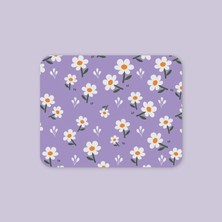 Tabloe Mor Papatya Desenli, Premium Renkli Mouse Pad - 23X19 cm - Kaydırmaz Tabanlı Kaliteli Mousepad