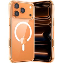 Happy Trend iPhone 17 Pro Max/iphone 18 Pro Max Uyumlu Magsafe Kılıf, Kamera Korumalı, Magsafe Wireless Şarj Özellikli, Airbag Tasarımlı, Darbeye Dayanıklı Kristal Şeffaf Silikon Kılıf