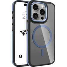 Happy Trend iPhone 13 Pro Için Kılıf Magsafe ile Uyumlu Askeri Sınıfta Koruma Sararma Önleyici Çizilmeye Dirençli Sırt Manyetik Telefon Kılıfı (Lacivert)