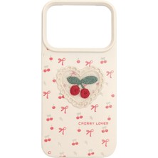 Happy Trend Loves Nakışlı Kawaii Kiraz Desenli Telefon Kılıfı – iPhone ile Uyumlu, Darbe Emici, Şık ve Dokulu Arka Kapak (Kiraz, iphone 17 Pro)