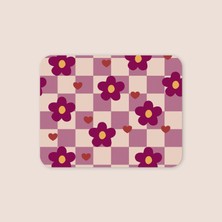 Tabloe Çiçek ve Kalp Desenli Premium Renkli Mouse Pad - 23X19 cm - Kaydırmaz Tabanlı Kaliteli Mousepad