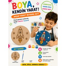 Eymen Hobi Tasarım Eymen Hobi 5 Adet Ahşap Uzay Boyama Seti