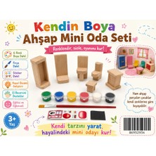 Eymen Hobi Tasarım Eymen Hobi Kendin Boya Ahşap Mini Oda Seti – Boya ve Fırça Dahil