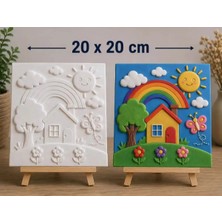 Eymen Hobi Tasarım Eymen Hobi Gökkuşağı Ev Boyama Seti (20X20 cm