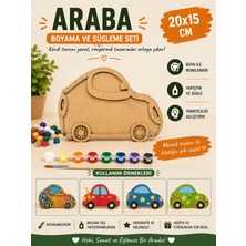 Eymen Hobi Tasarım Eymen Hobi Katmanlı Araba Boyama ve Mozaik Süsleme Seti 20X15 cm
