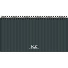 Keskin Color 2027 Haftalık Spralli Masa Ajandası (16X33,5) cm Aj-66 Çizgili