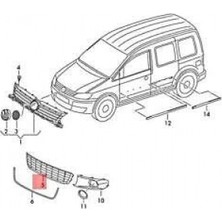 Maher Volkswagen Caddy - Touran 2010-2015 Tampon Panjuru Nikelajlı Orta (Oem No: 1T0853671CRYP)