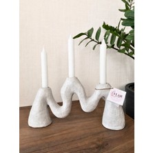 Elar Home Elar Handmade El Yapımı Papier Mâché 3'lü Mumluk – Dekoratif Mum Standı, Boho Ev Dekoru (34X17 Cm)