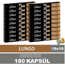 Mahbuba 180'li 18x Lungo Kapsül %100 Arabica Kahve (Nespresso Uyumlu Alüminyum)