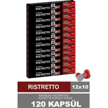 Mahbuba 120'li 12x Ristretto Kapsül %100 Arabica Kahve (Nespresso Uyumlu Alüminyum)