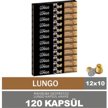 Mahbuba 120'li 12x Lungo Kapsül %100 Arabica Kahve (Nespresso Uyumlu Alüminyum)