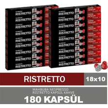 Mahbuba 180'li 18x Ristretto Kapsül %100 Arabica Kahve (Nespresso Uyumlu Alüminyum)