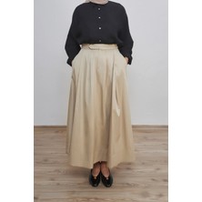 Beyruha Collection Pileli Gabardin Etek