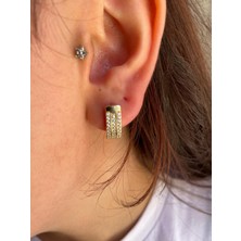 Solenya Xuping 14K Gold Renk Zirkon Taşlı Küpe
