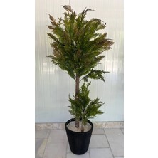 Erhan Flowers Yapay Eğrelti Otu Ağacı - 2 Gövdeli Siyah Luna Saksı 170 cm