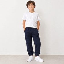Pio Kids Çocuk Siyah Içi Şardonlu Kışlık Basic Lastilk Bel ve Paça Eşofman Altı