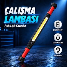 Badem10 KLD95 Cob LED Çalışma Lambası Mıknatıslı ve Askılıklı 4 Modlu Type-C Şarjlı Tamirhane Yol Lambası