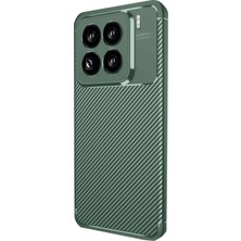 Umut Tekno Uryport Xiaomi Mi 15 Pro Kılıf Auto Focus Karbon Kapak - Koyu Yeşil