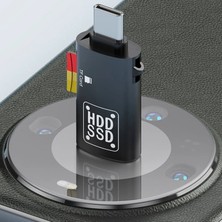 Pileli Store Ally Type-C To USB + Tf Kart Çevirici Otg Adaptör
