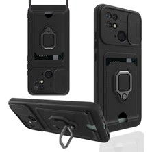 Umut Tekno Uryport Xiaomi Redmi 10C Kılıf Zuma Kartvizitli Yüzüklü Silikon - Siyah